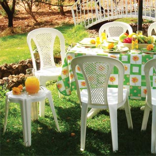 Oriental Coffee Table - Round Plastic Side Table