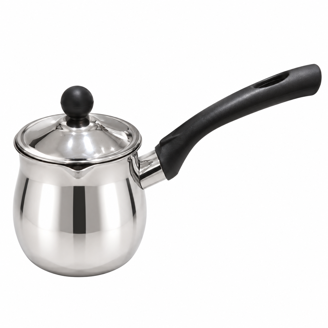 Stainless Steel Coffee Pot with Black Handle 550 ml