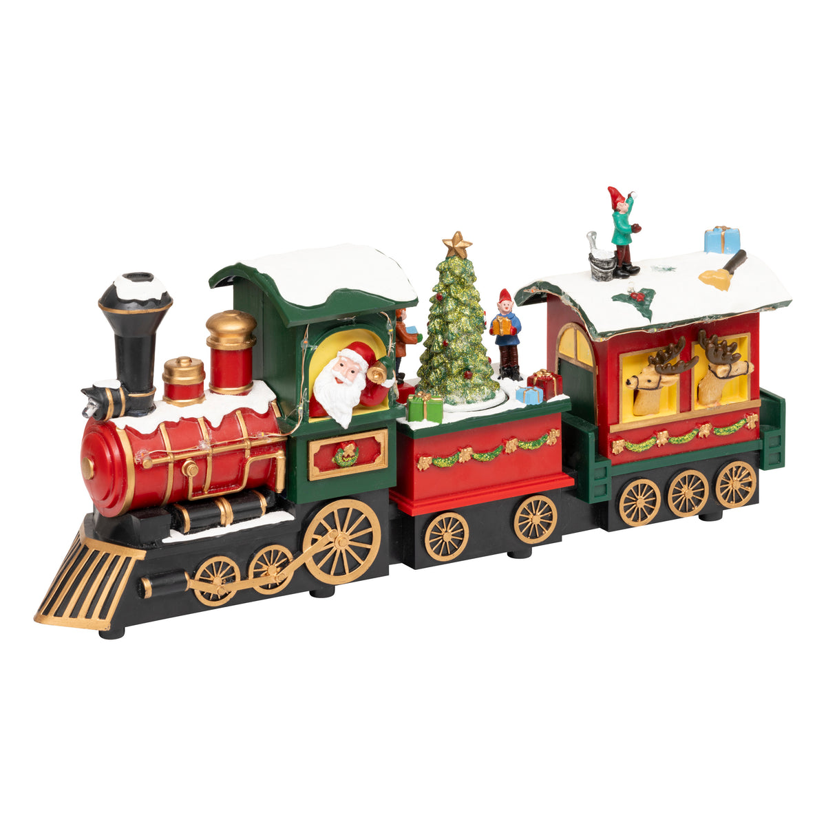 Santa Snowman Train with 12 LED, Musical with Movement - Christmas