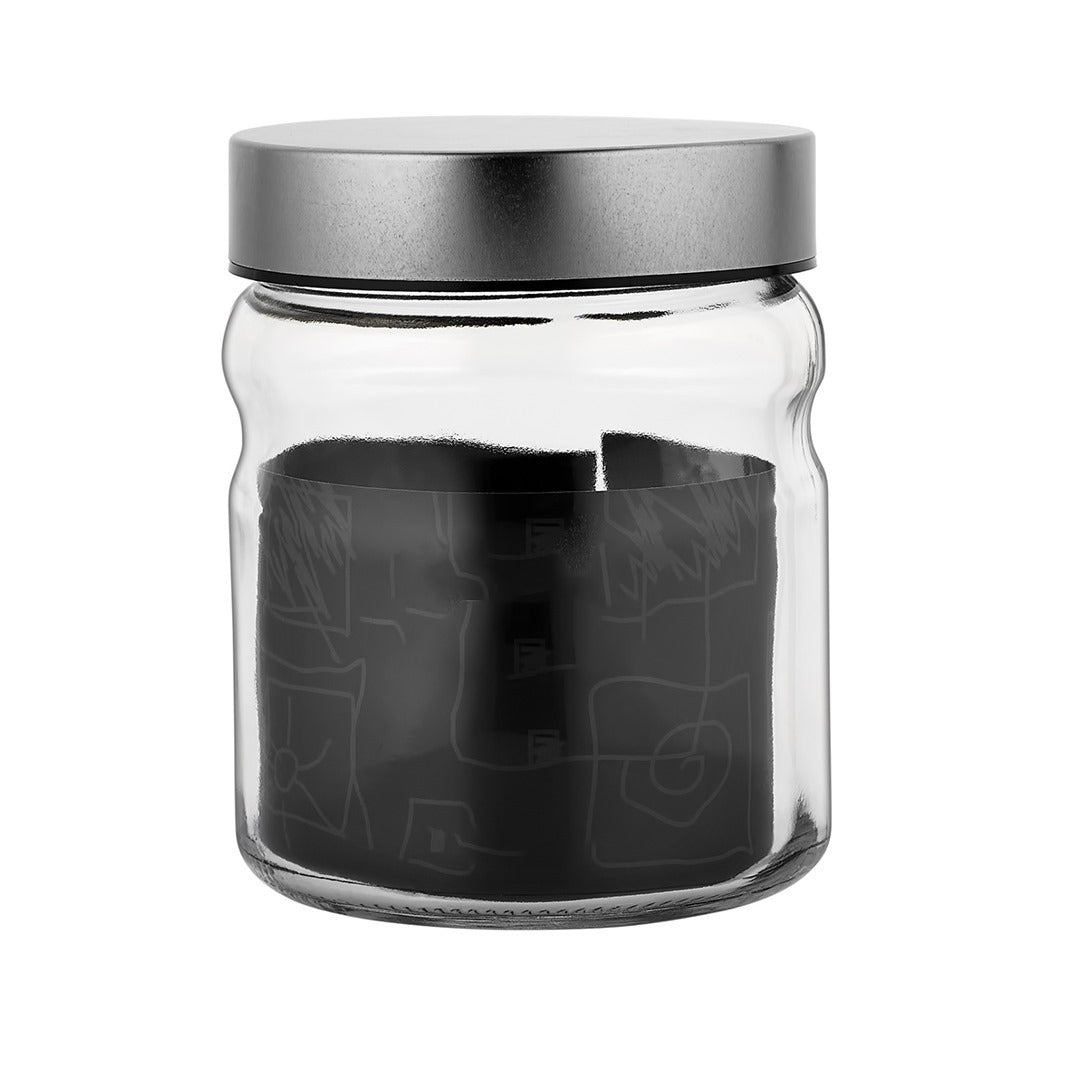 Voca Glass Jar with Metal Lid, 660 CC