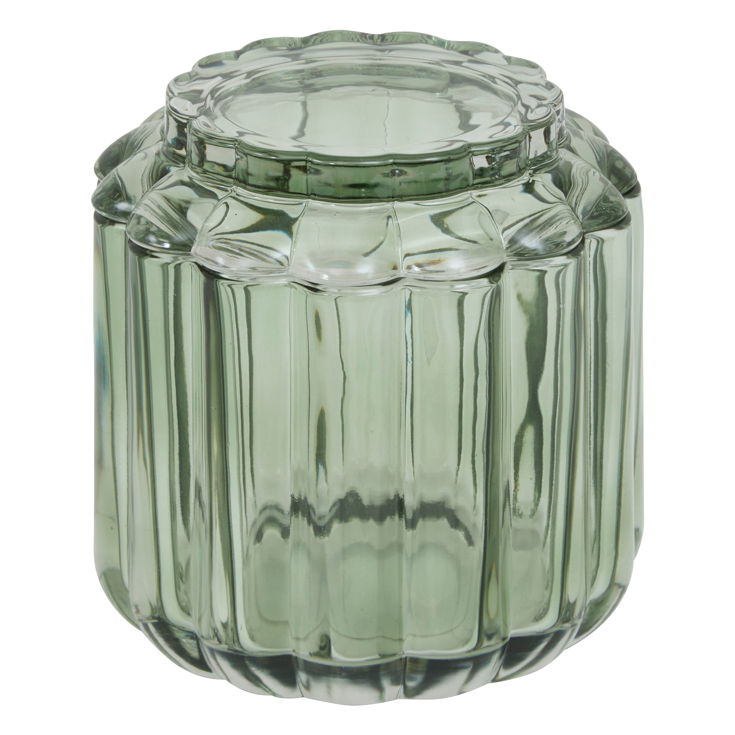 Florea Cotton Jar Amber Glass, D. 10.8 x H. 11.4 cm