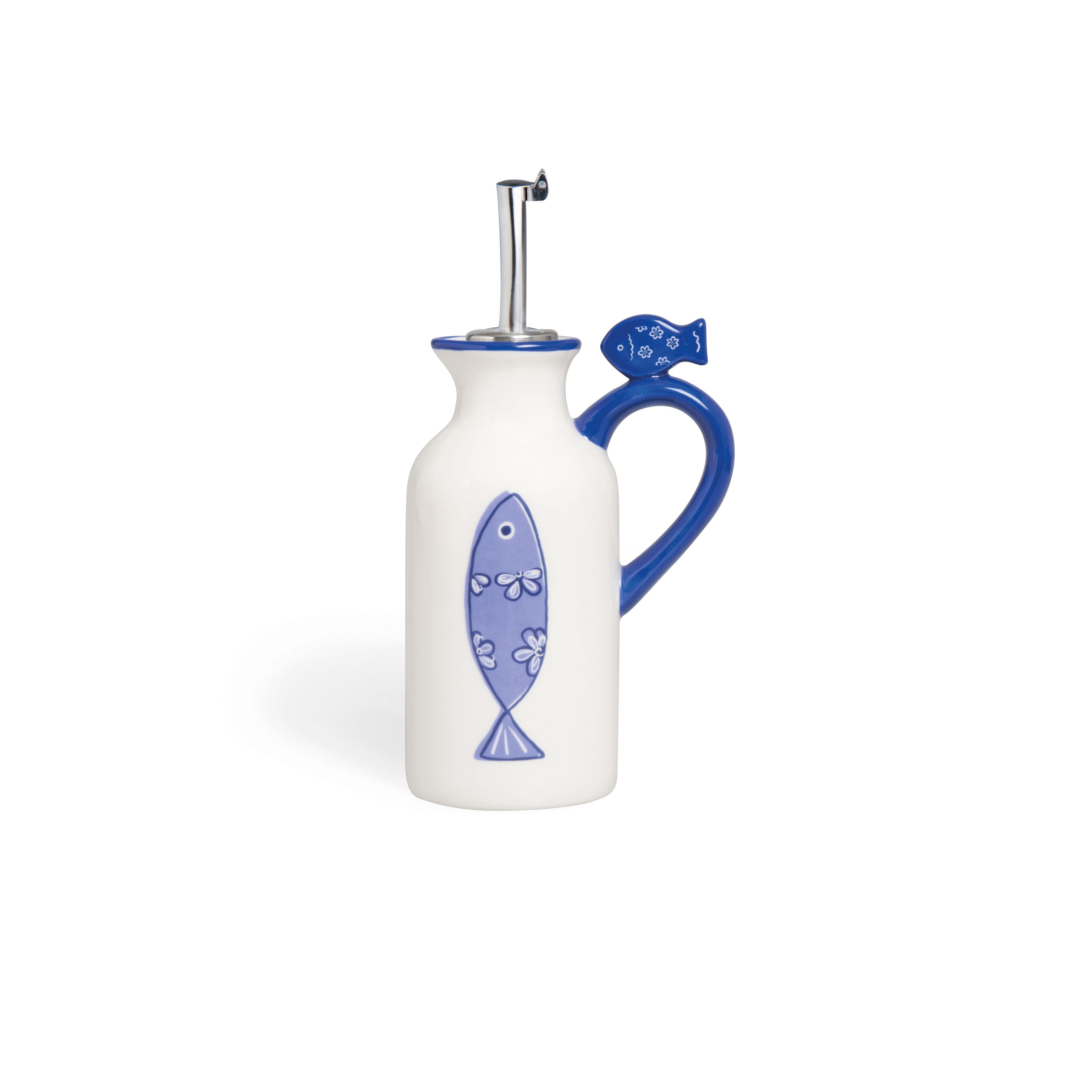 Ocean Cruet - Hand Painted Ceramic Oil and Vinegar Bottle