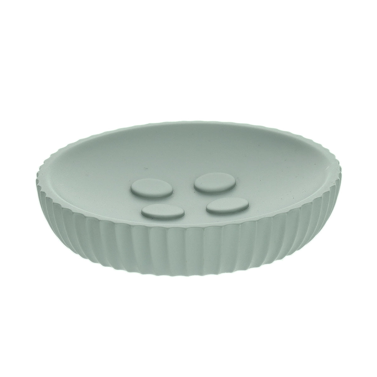 Soap Dish with Stripes Oval Polyresin Bathroom Accessory