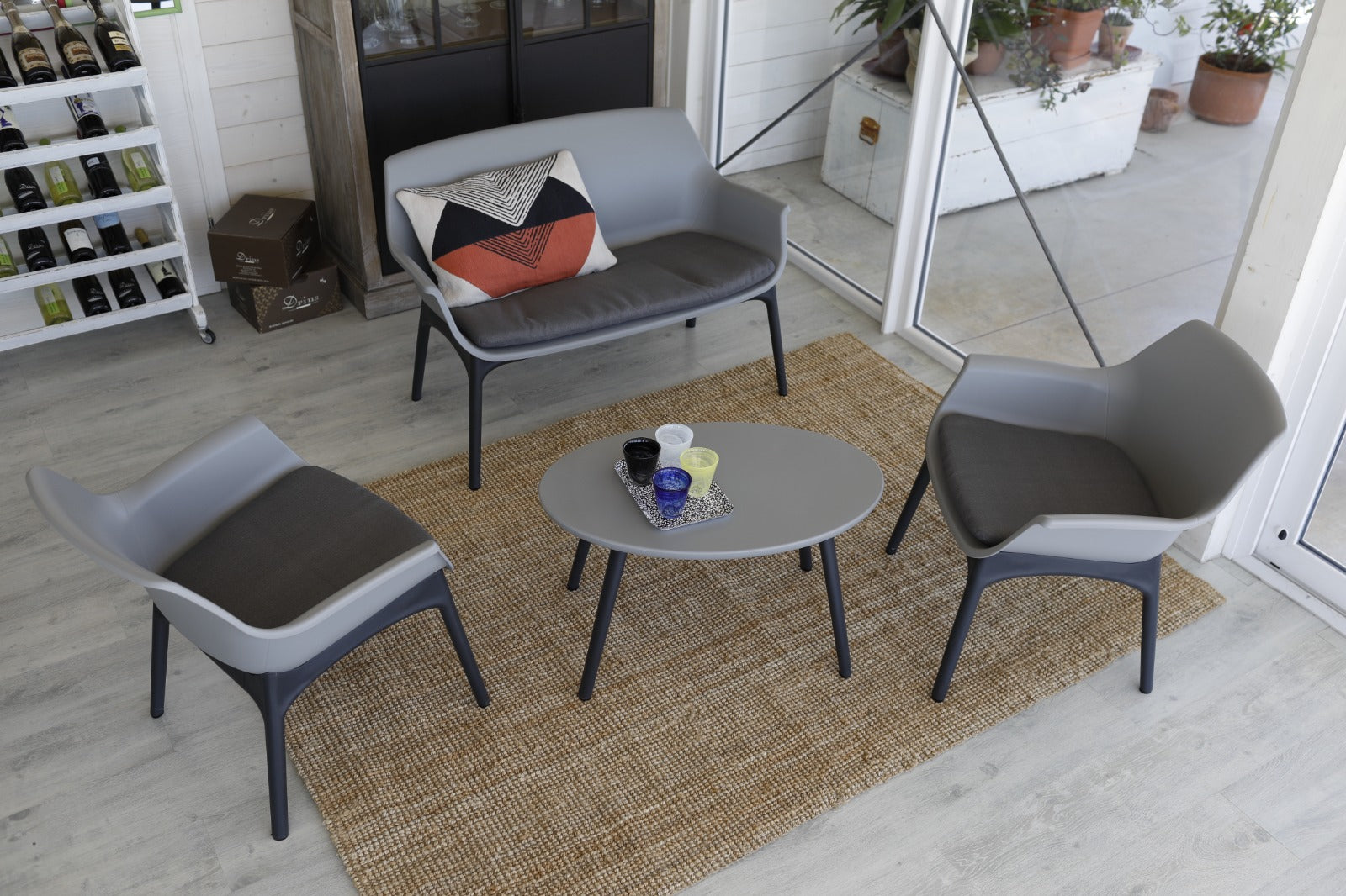 Luxor Outdoor Lounge Set, Ergonomic Polypropylene Garden Furniture