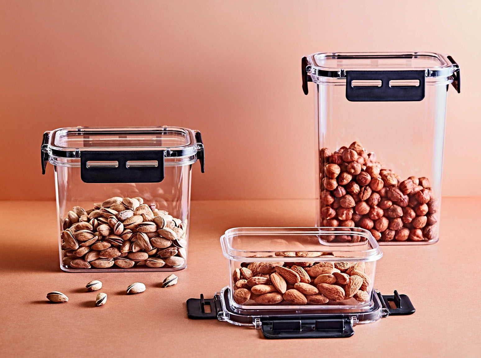 Clear Rectangular Food Storage Container, Transparent, BPA-Free, 1200ml 800ml