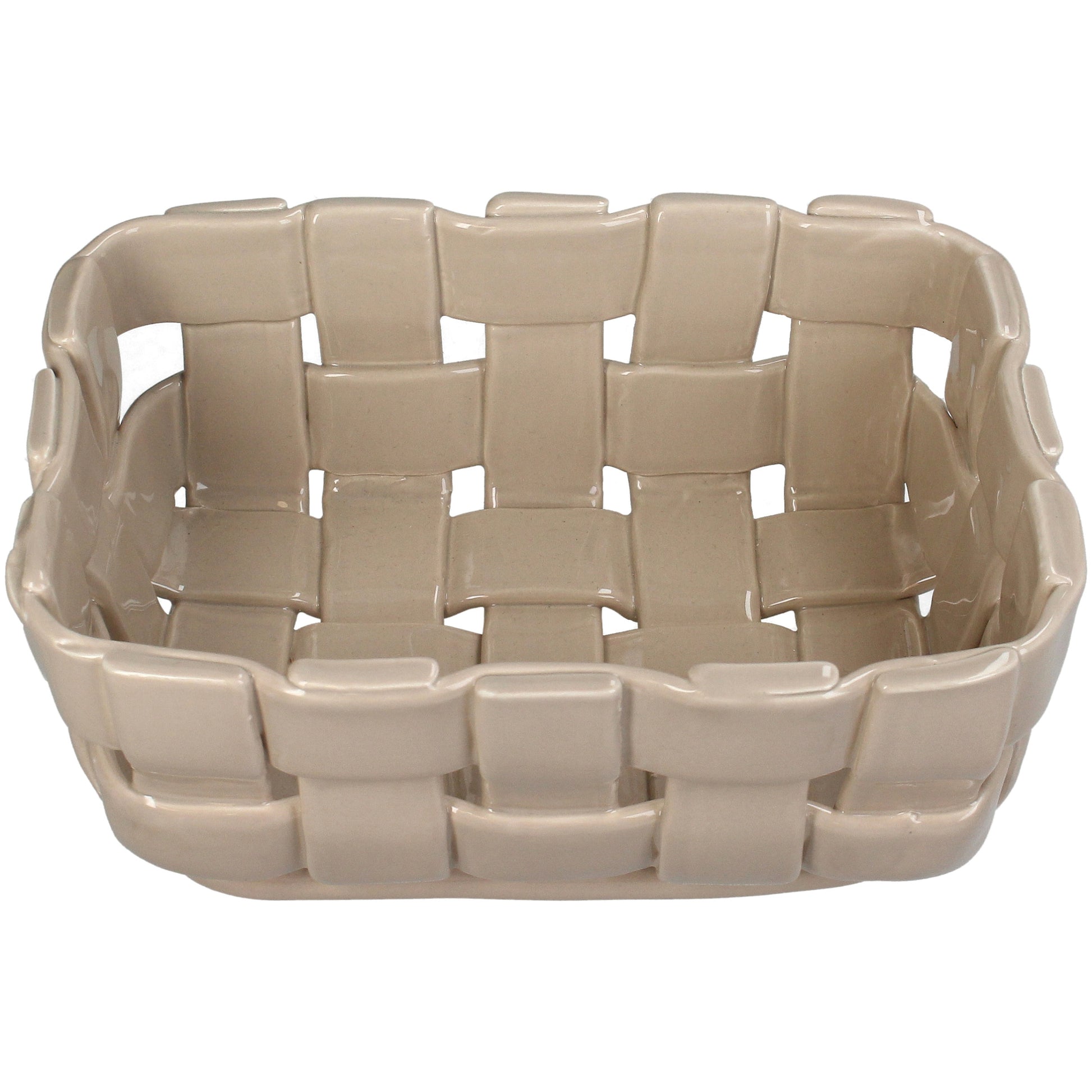 Fruit Basket Dolomite Ceramic Basket 21.5 x 15.5 x 10 cm Ivory
