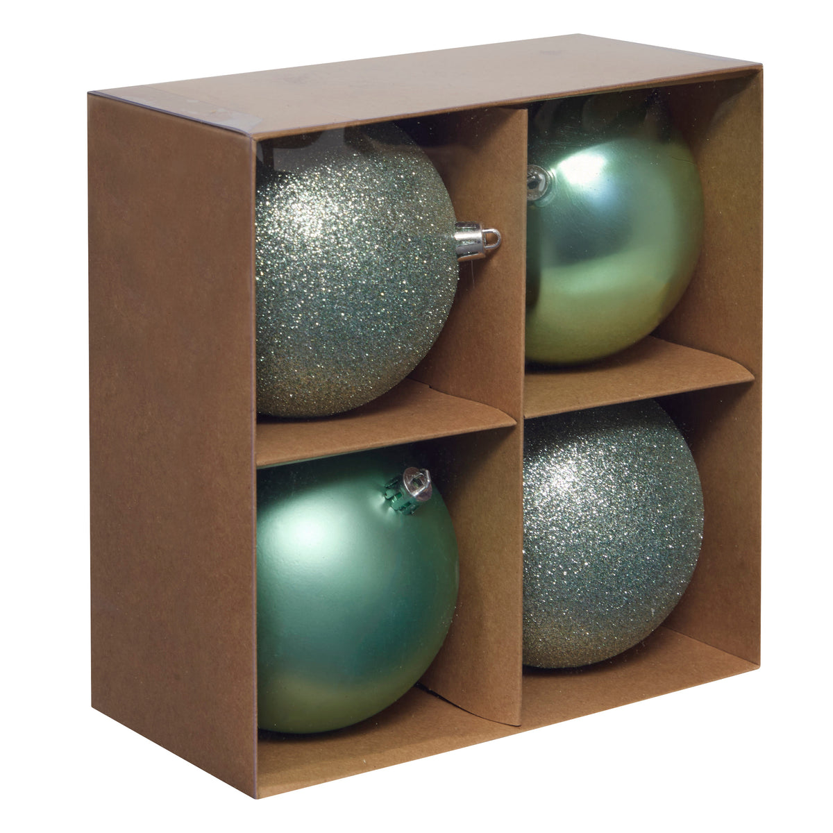 Set of 4 Balls 10 cm - Recycled Polystyrene Christmas Ornaments