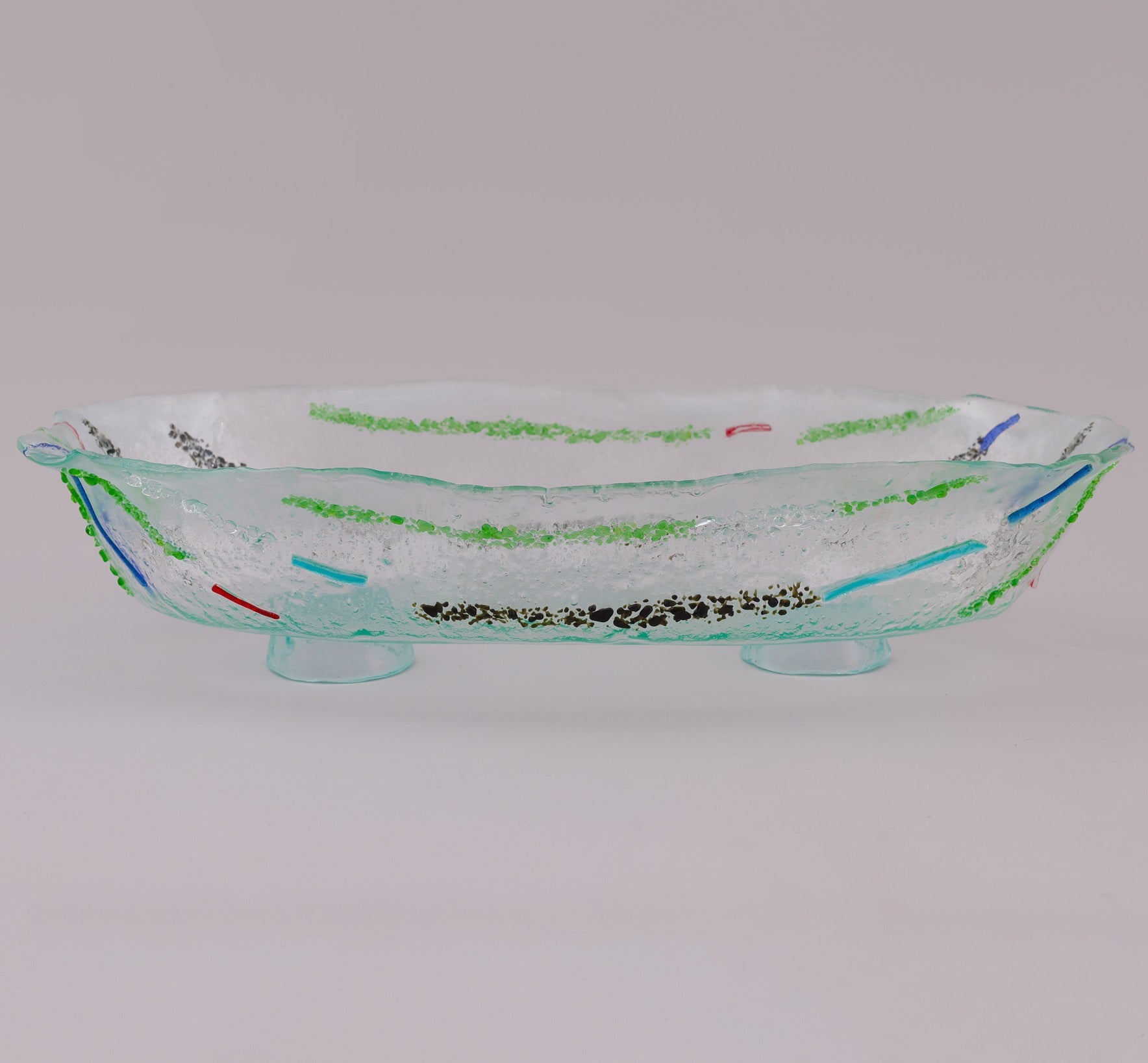 Handmade Oval Glass Serving Bowl