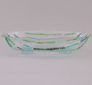 Handmade Oval Glass Serving Bowl
