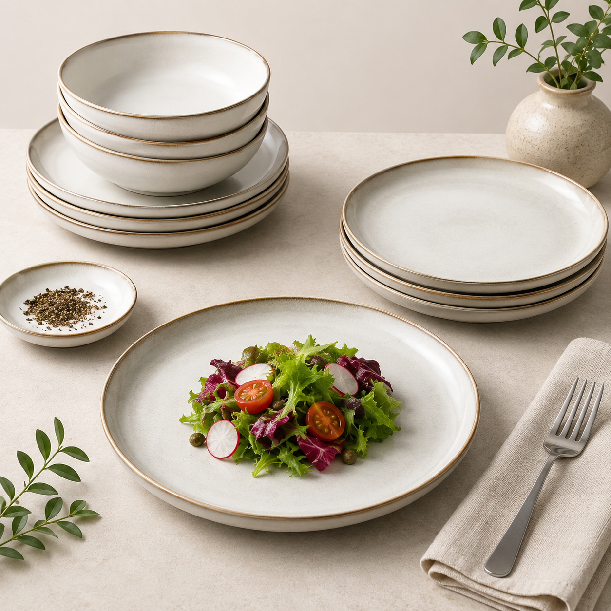 Sandy Glazed Gray Dinner Plate 25 cm
