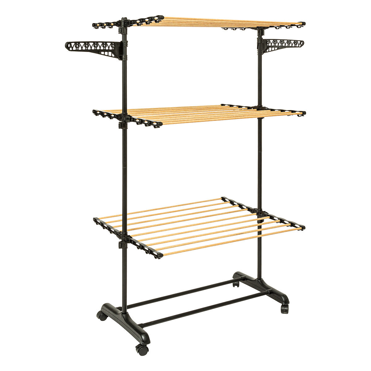 Clothes Drying Rack with Wheels and 3 Levels