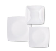 Eclipse White Dinner Set - 18-Piece Ceramic Square Plates