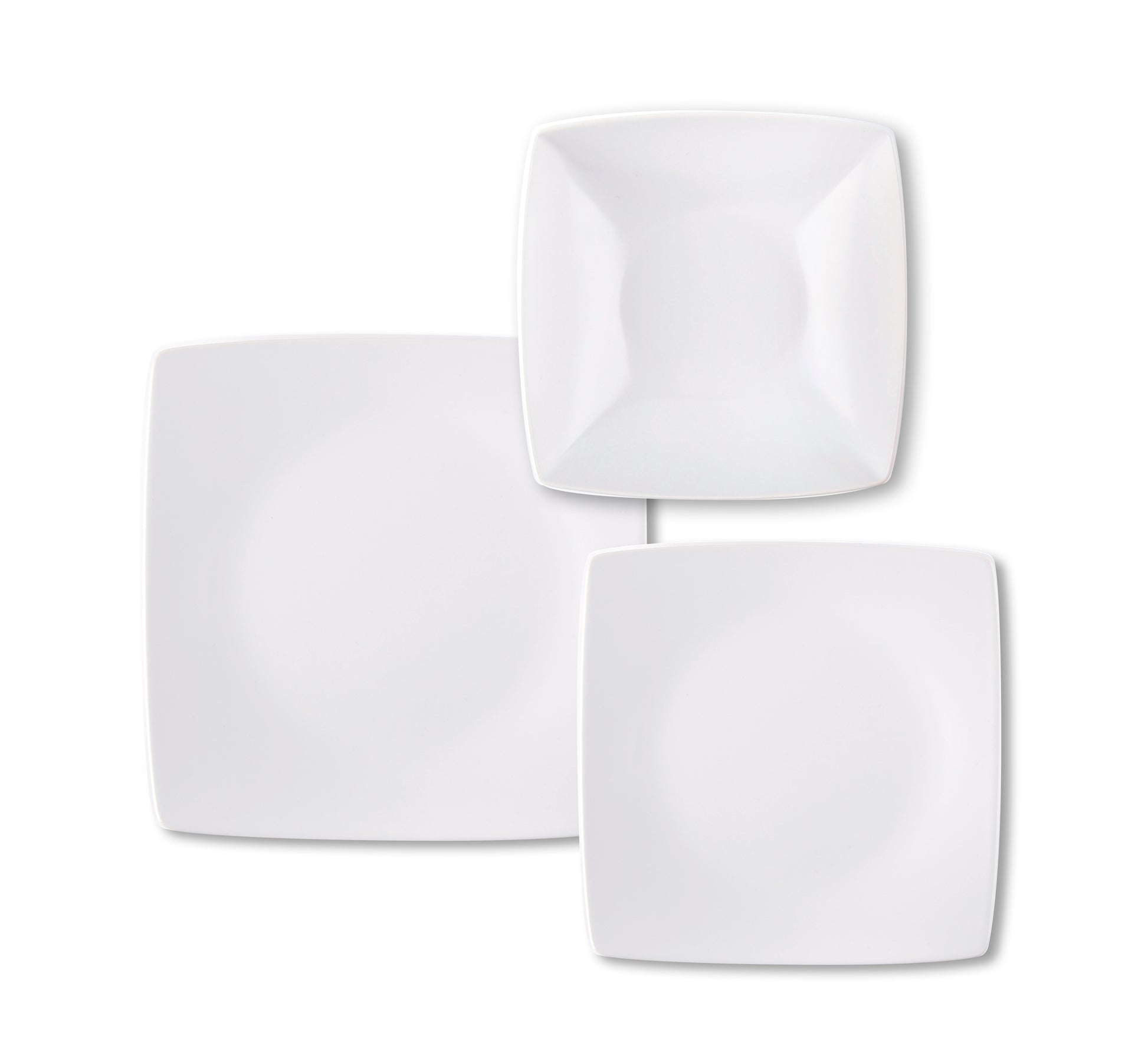 Eclipse White Dinner Set - 18-Piece Ceramic Square Plates