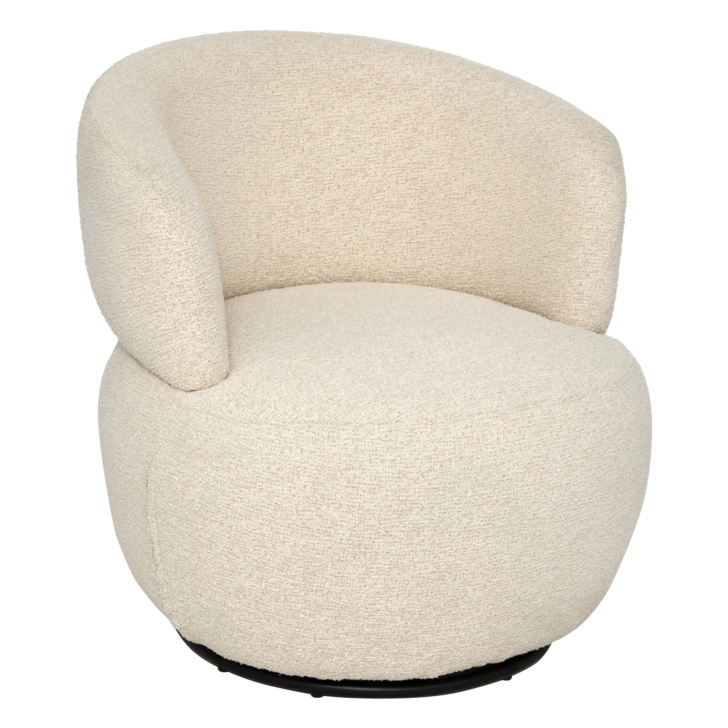 Sileo Swivel Chair — Boucle Polyester Upholstery, 360° Swivel