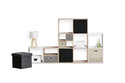 Storage Box Tweed – 31 cm Cube Folding Storage Bin (Beige, Black)