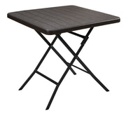 Brown Folding Square Outdoor Table Wood-Effect 62x62x74 & 78x78x74 cm