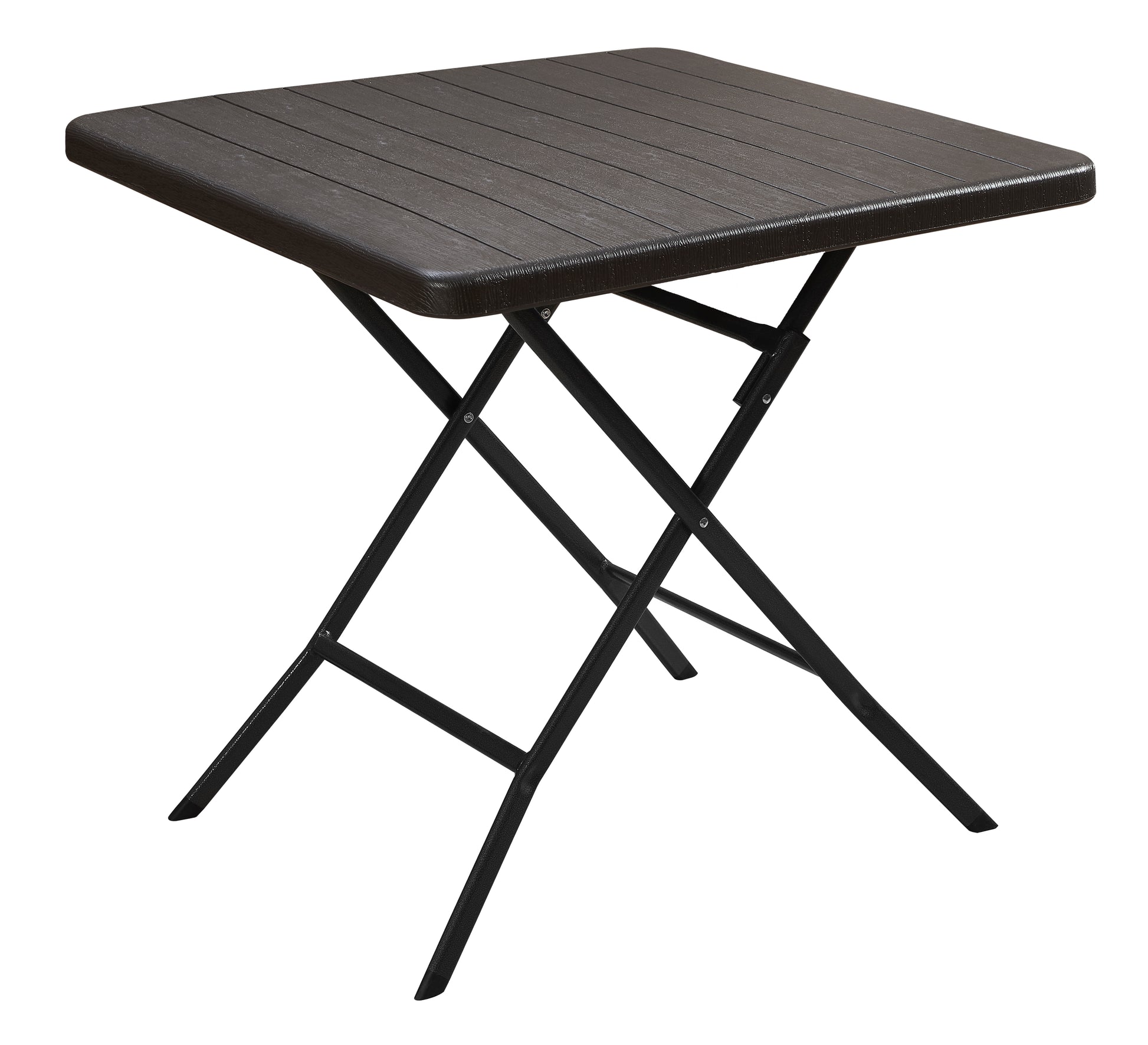 Brown Folding Square Outdoor Table Wood-Effect 62x62x74 & 78x78x74 cm