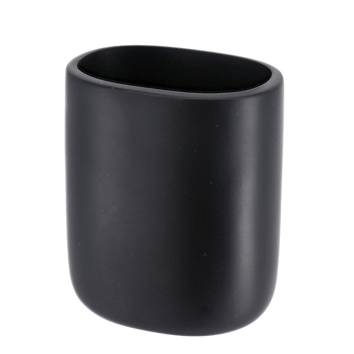 Oval Tumbler Matte Polyresin Toothbrush Holder Japandi Bathroom Accessory
