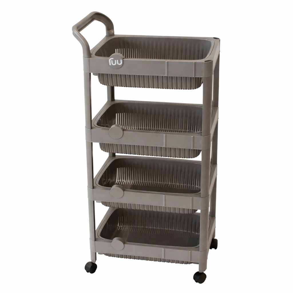Multi-Use Trolley, 3 or 4 Shelves with Wheels, 44x29x80 and 44x29x97 cm