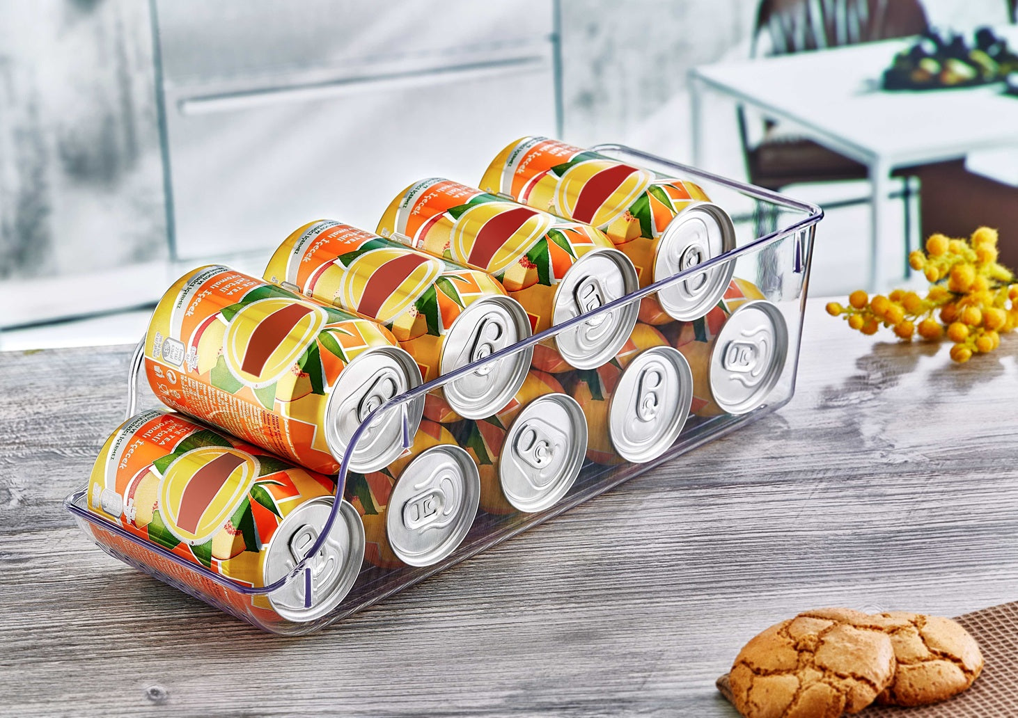 Clear Can Organizer for Fridge and Pantry, BPA-Free Plastic Storage Bin