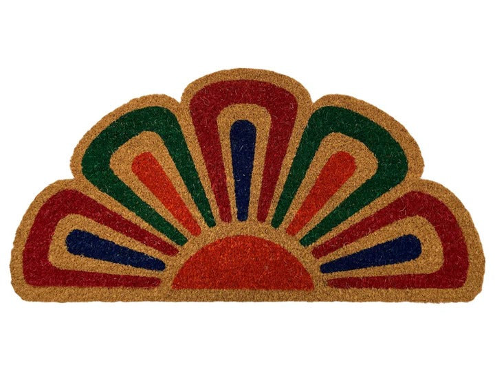 Coco Half Flower Doormat with PVC Backing