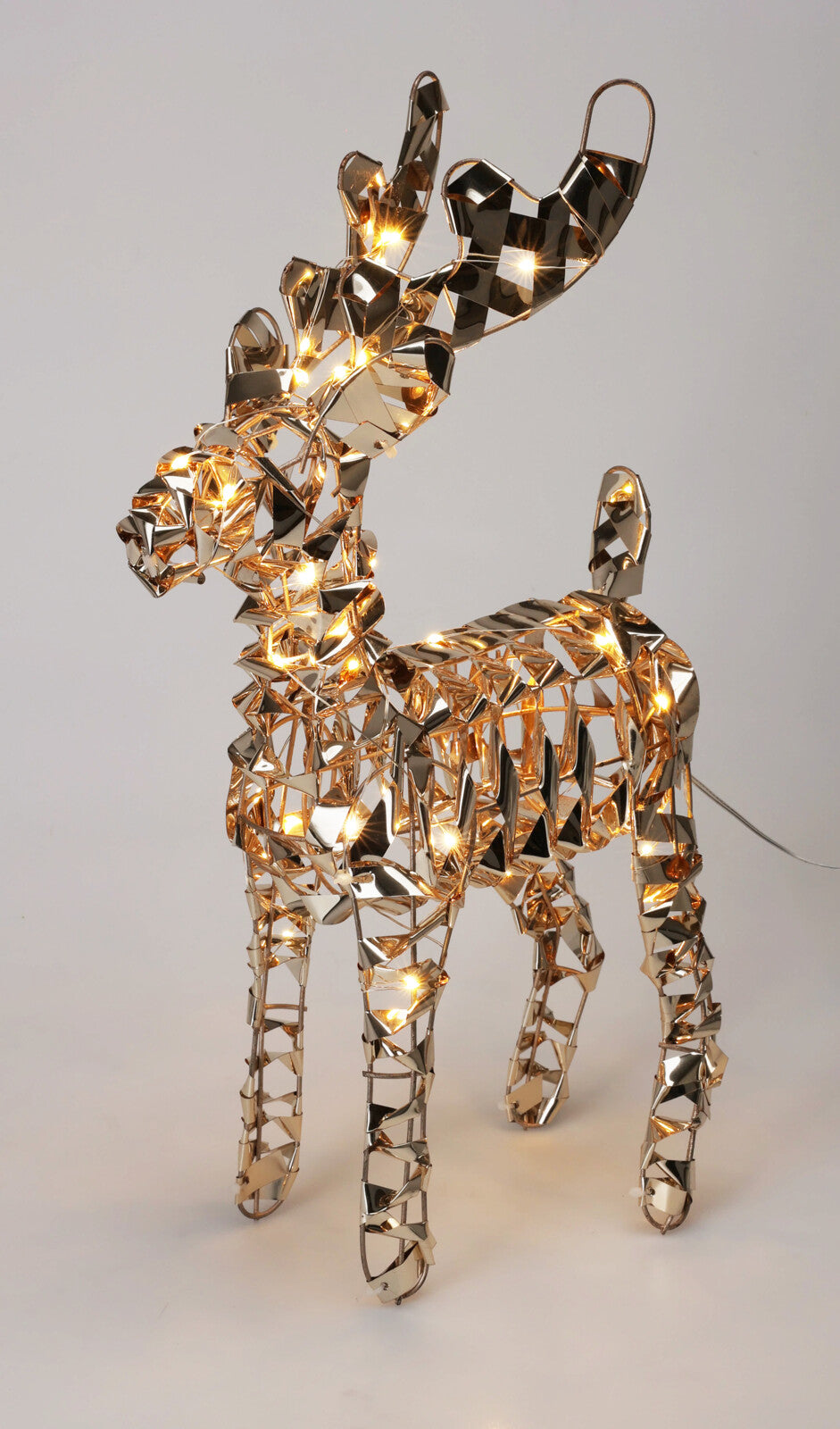 Reindeer With Micro LED – Gold Twisted Design, 24x8x37 cm