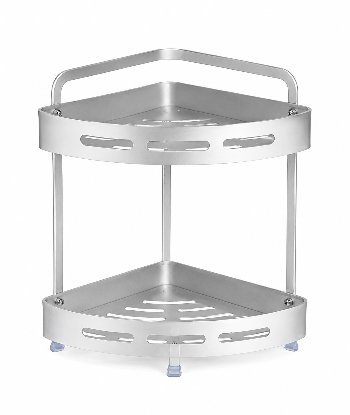 BATHROOM RACK CORNER 2 LAYERS – Aluminum – 23.5×23.5×36 CM