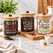 Set of 3 Glass Storage Jars with Bamboo Lids – 10 × 11.5 cm