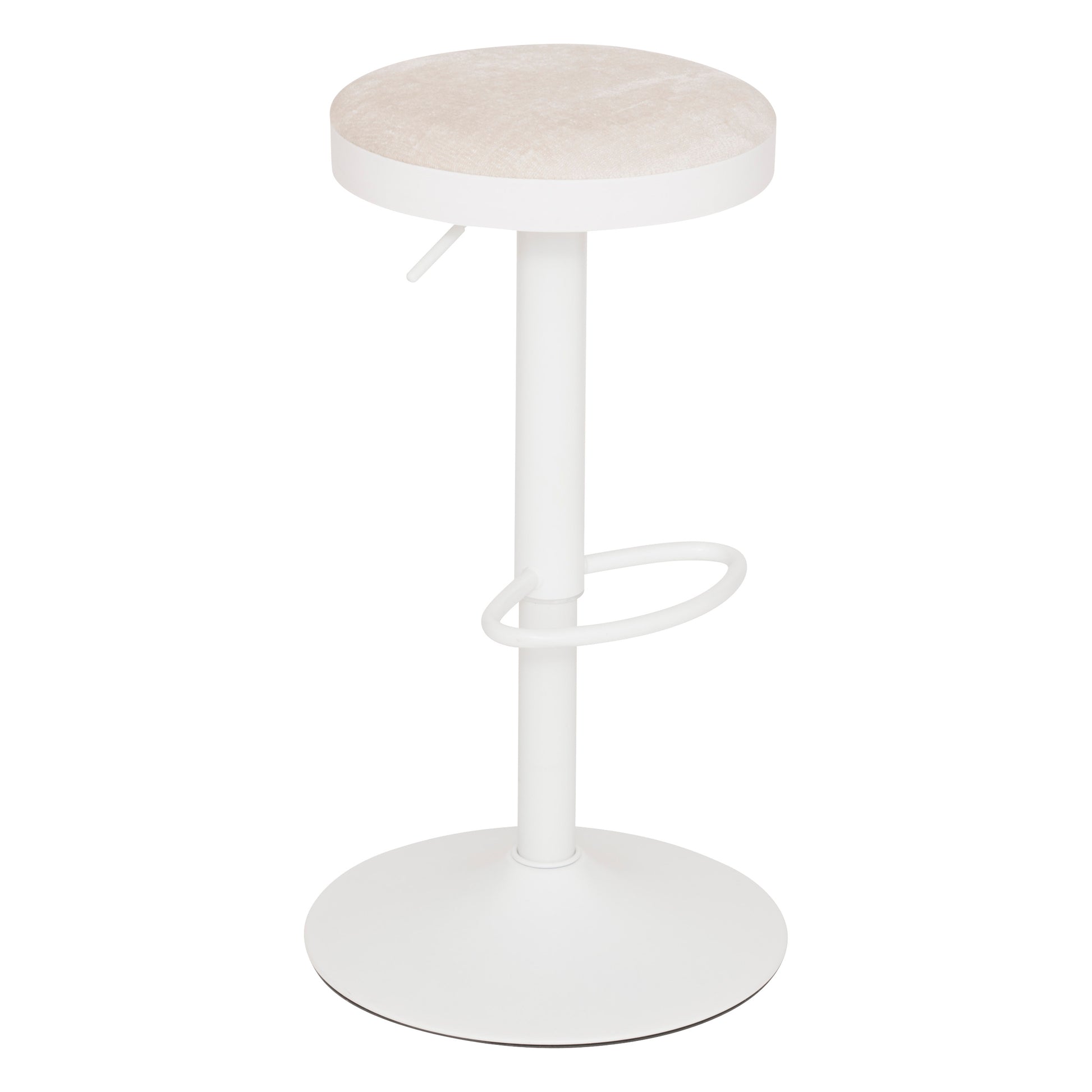 Bar Stool "Ilsa" - Height-Adjustable 360° Swivel Stool, Beige Seat