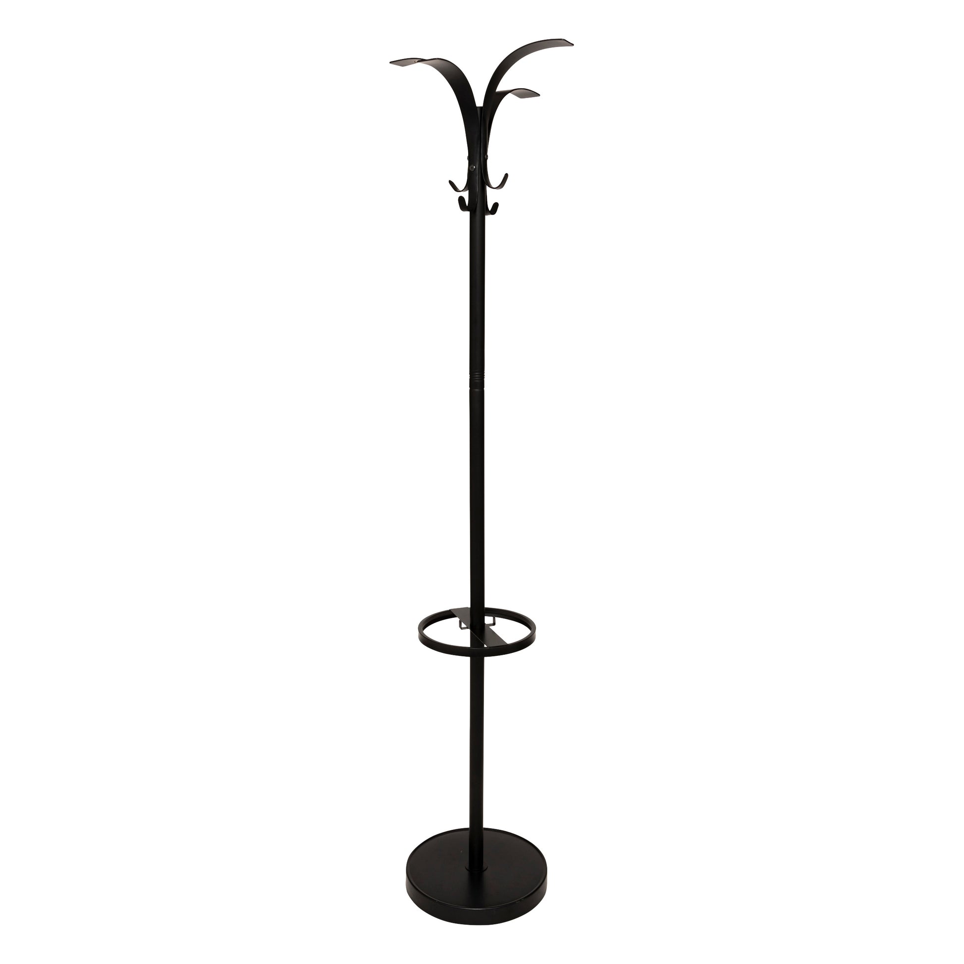 Strong coat rack with 8 metal rods black