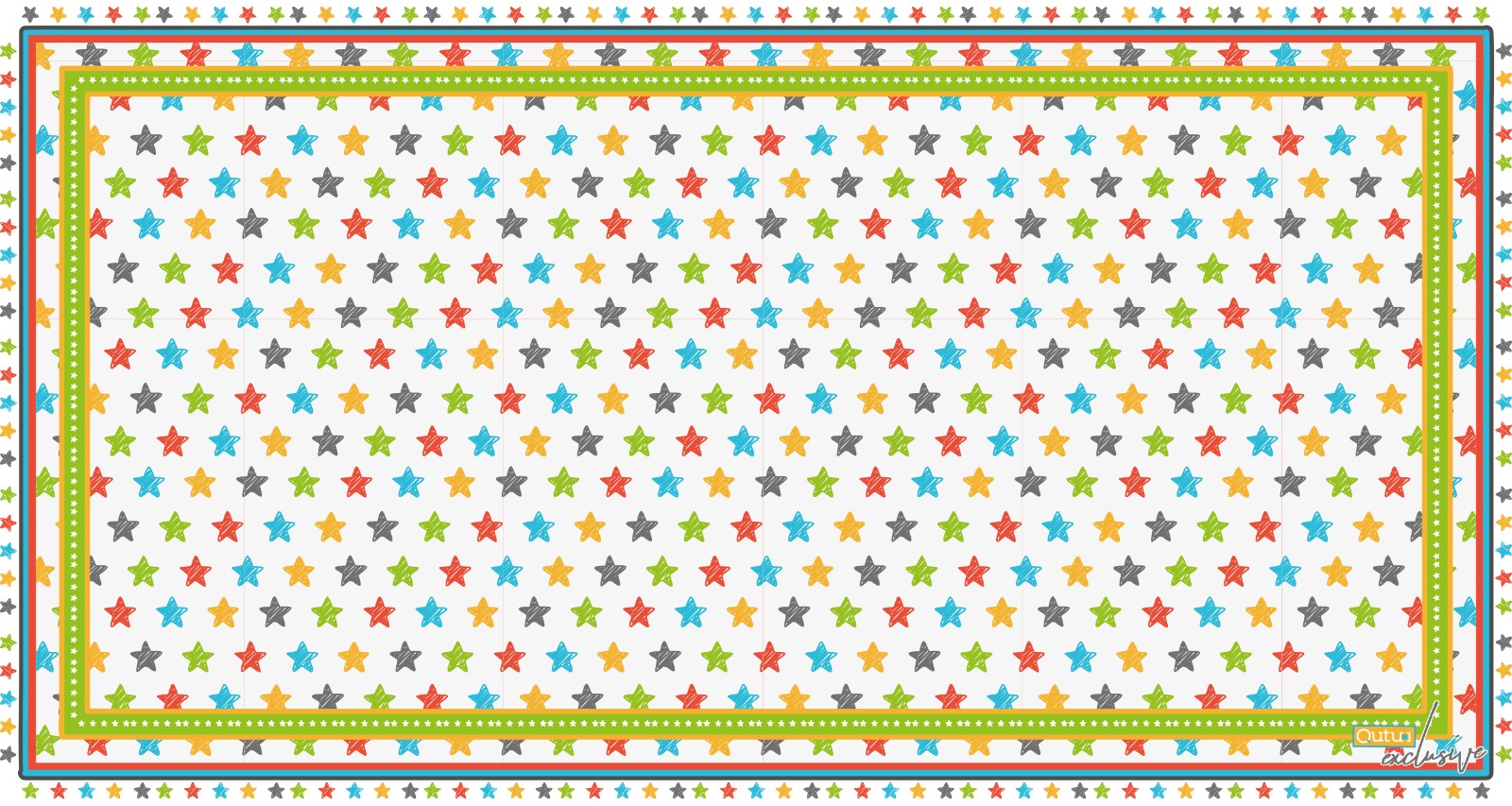 Carpet Colored Star Multicolor Star Pattern Area Rug 80x150 cm