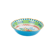 FRUIT BOWL FLOWER - 18cm Floral Fruit Bowl with Gold-Trim Edge
