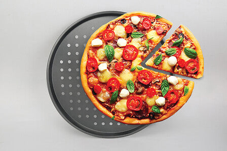 Perforated Metal Pizza Tray - 33 cm Steel Baking Pan