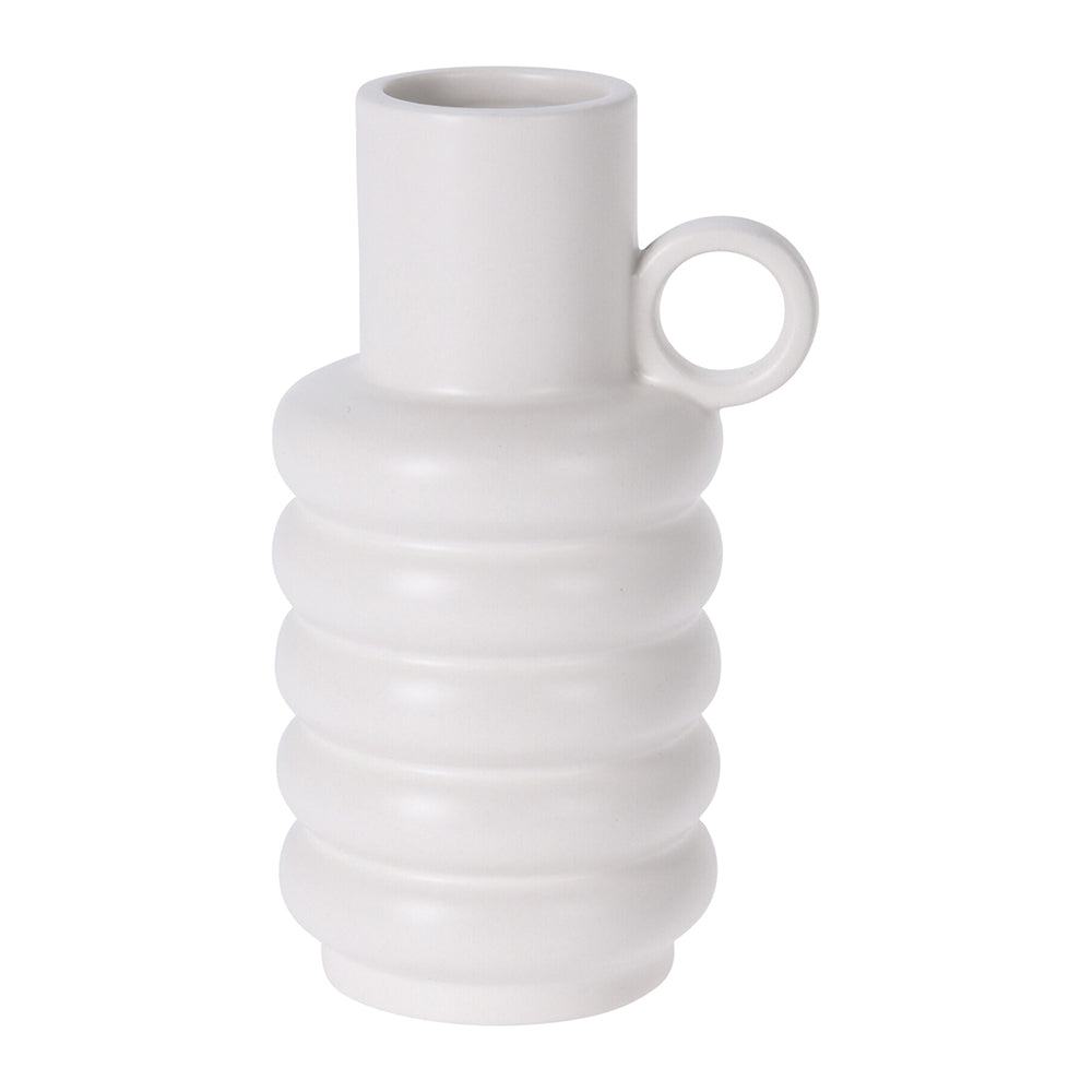 White Dolomite Vase - Elegant Ceramic Home Decoration