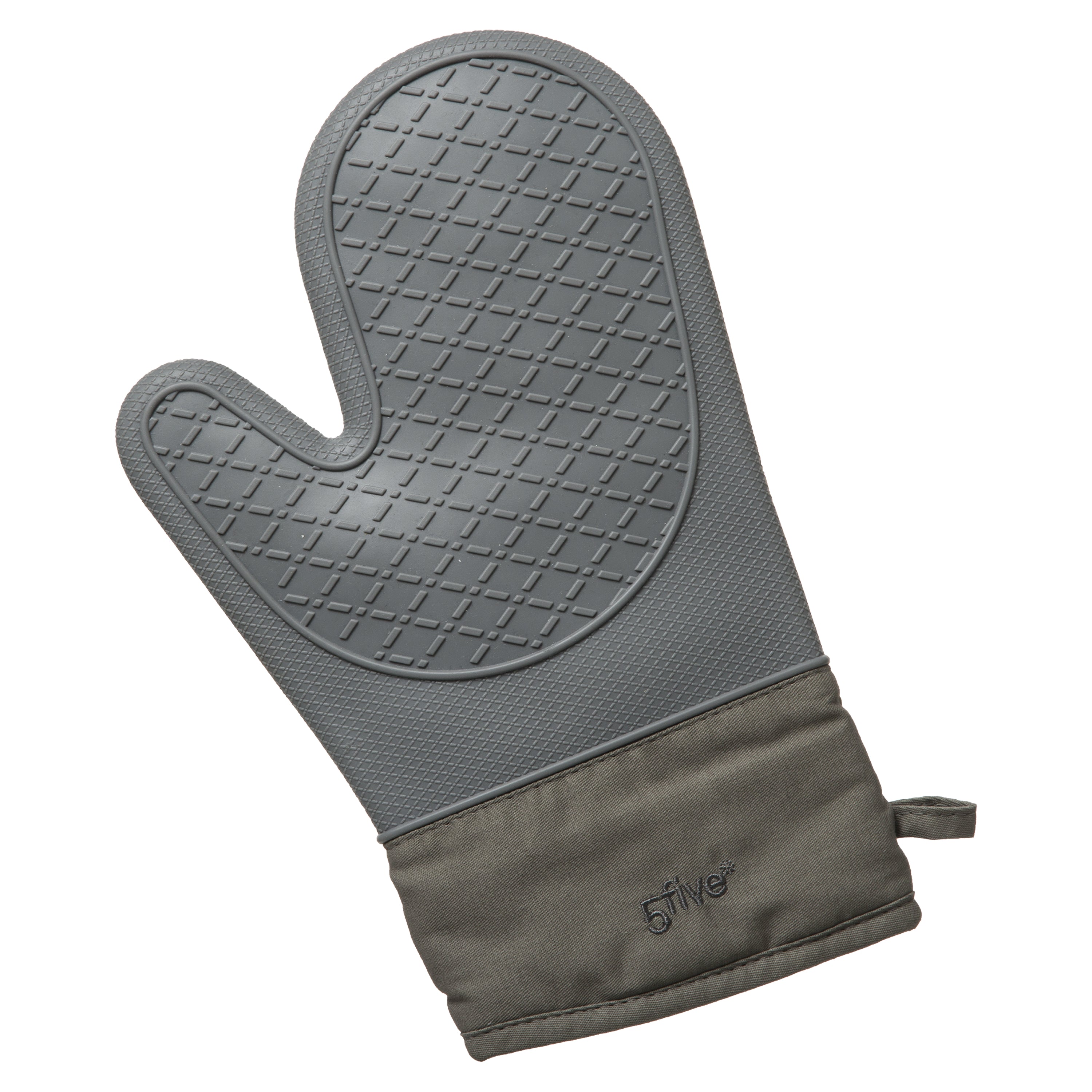 TEXTILE+SILICON KITCHEN GLOVE, Grey, Heat Resistant