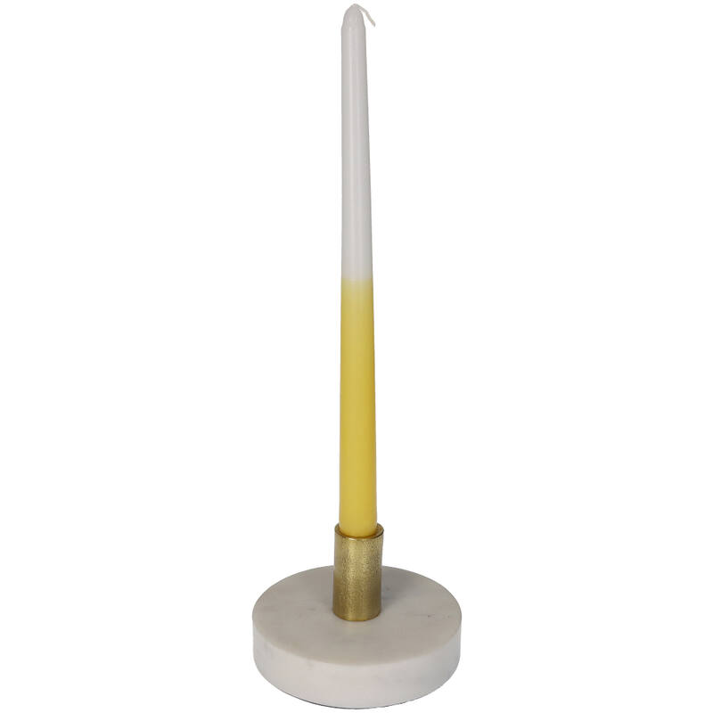 Candle Dip Dye Wax - Trendy Yellow and White Wax Candle, Set of 4