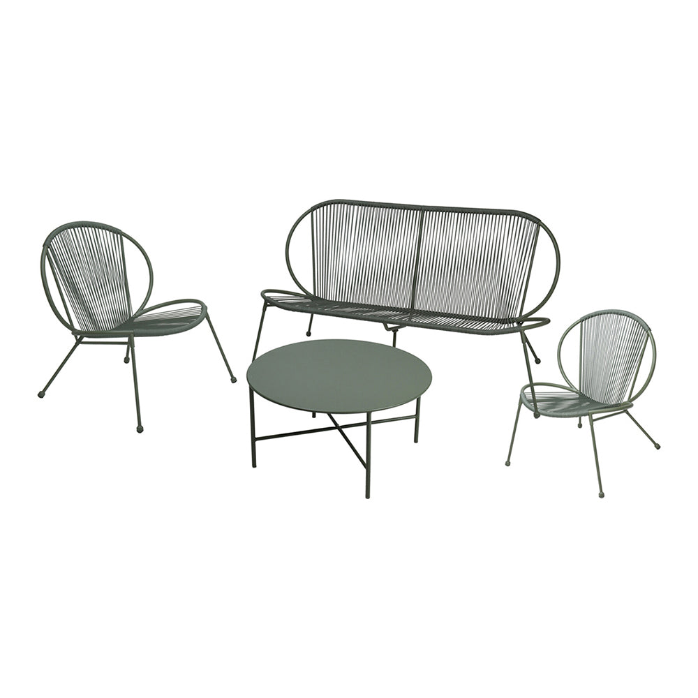 Garden Furniture 4Pcs Metal Outdoor Set – Modern Patio Lounge Collection