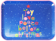 CHRISTMAS SERVING TRAY MELAMINE - 36.5x28.5x1.4 cm, Assorted Colors