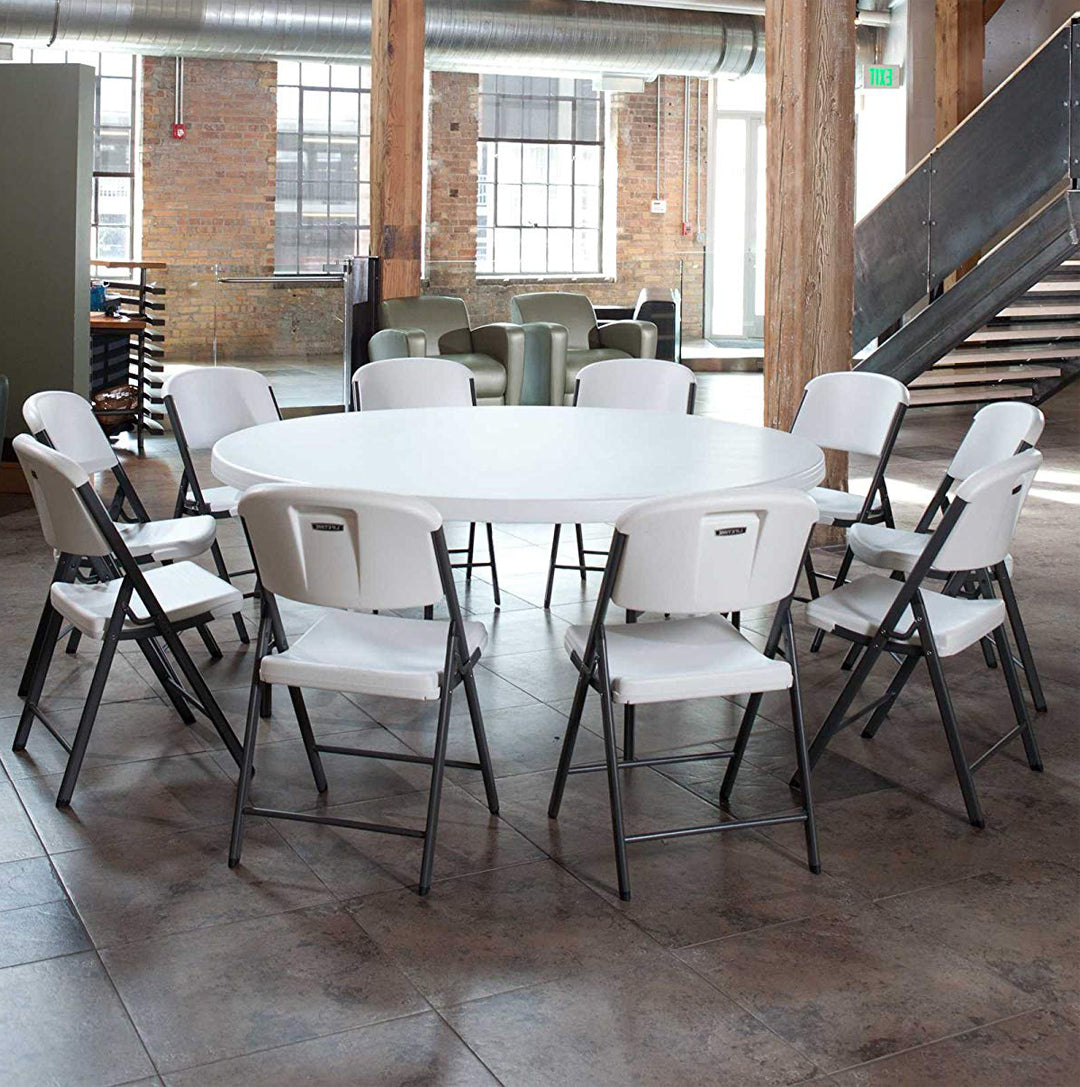 Alba Round Folding Table, Heavy Duty, Easy Storage