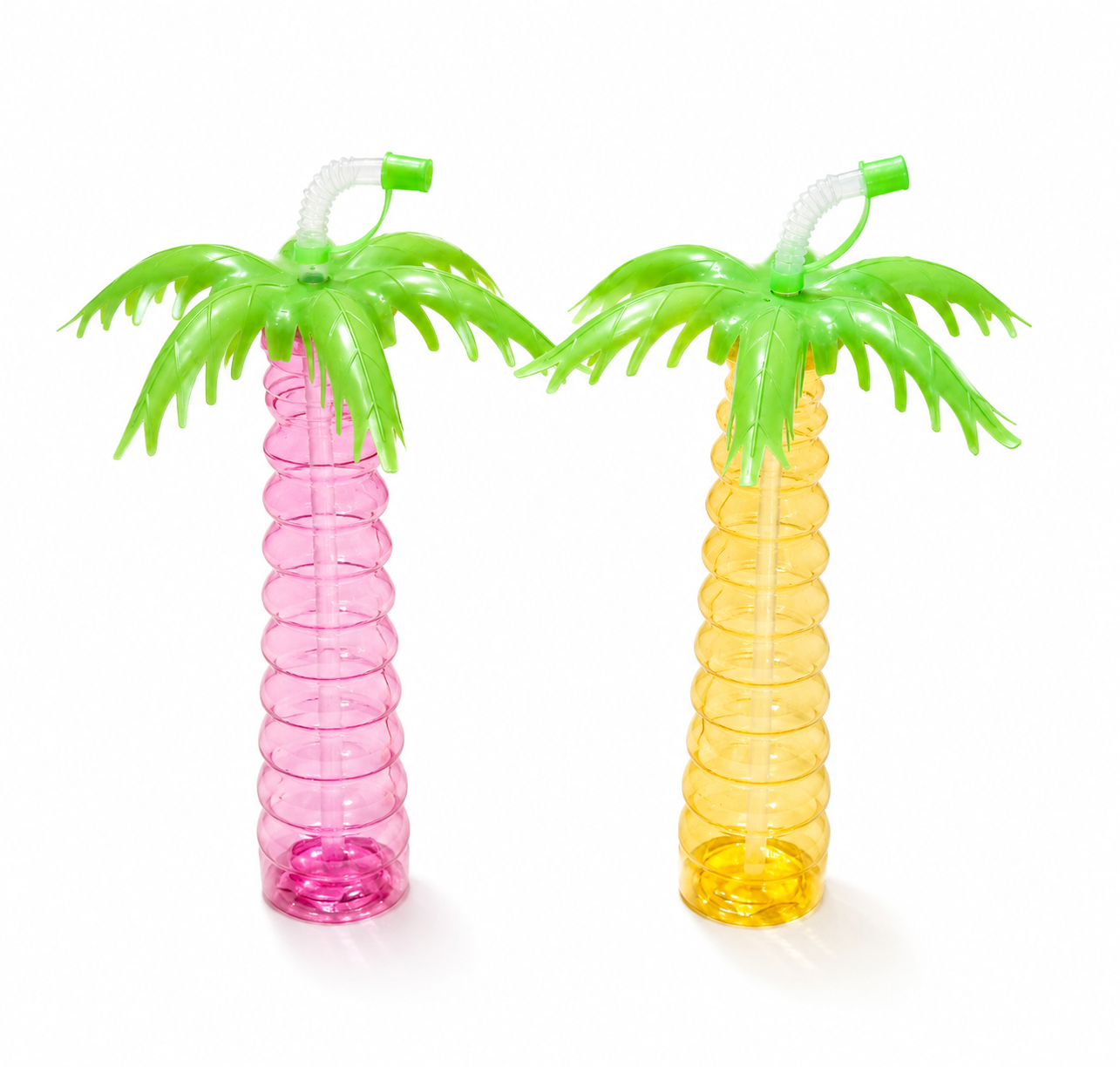 Plastic Cup with Lid & Straw