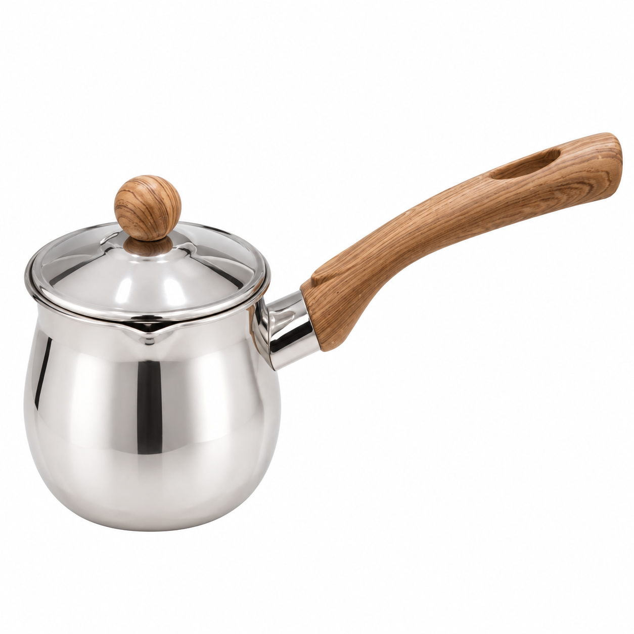 Stainless Steel Coffee Pot with Wood Handle 550 ml