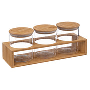Set of 3 Glass Jars with Bamboo Lids