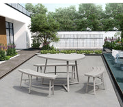 Heart-Shaped 4-Piece Garden Set Beige Polypropylene Steel Seats 6