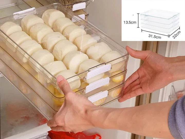 3-Layer Transparent Storage Box with Cover