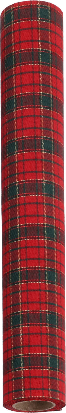 DECO ROLL CHECKS WITH LUREX - Polyester Christmas Roll 270 x 28 cm