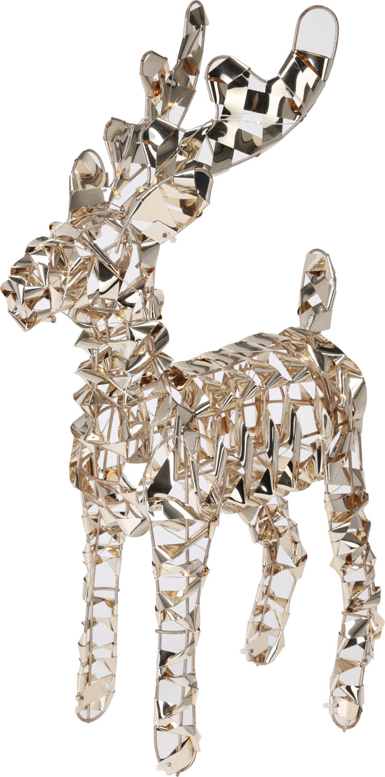 Reindeer With Micro LED – Gold Twisted Design, 24x8x37 cm