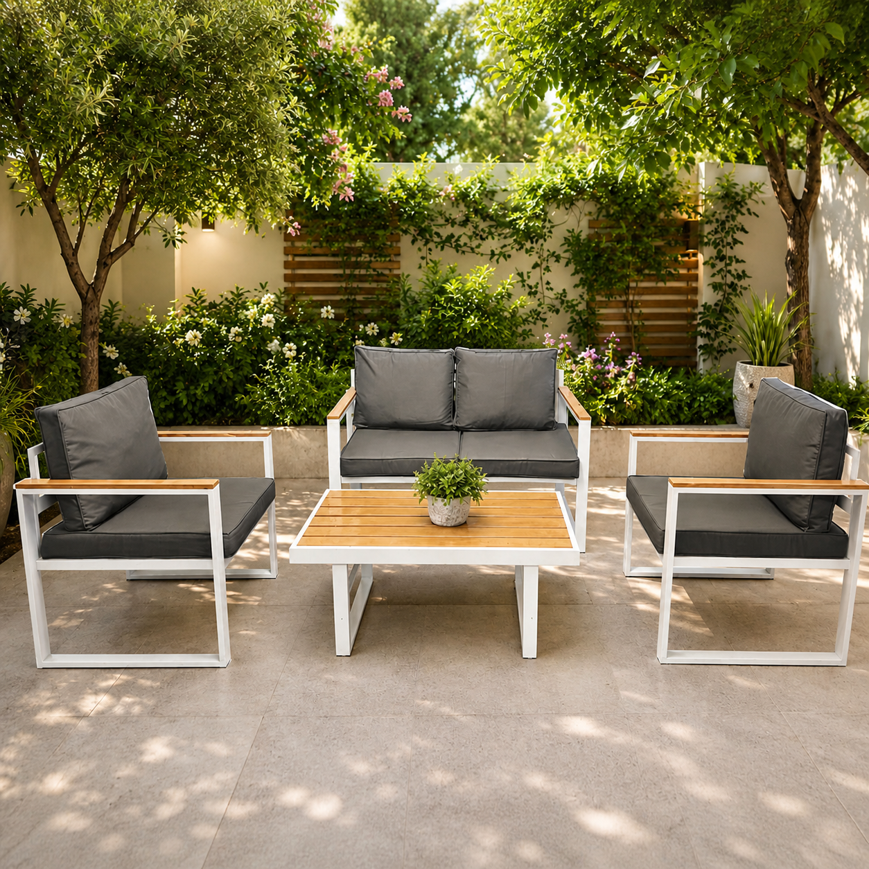 Modern Steel Lounge Set