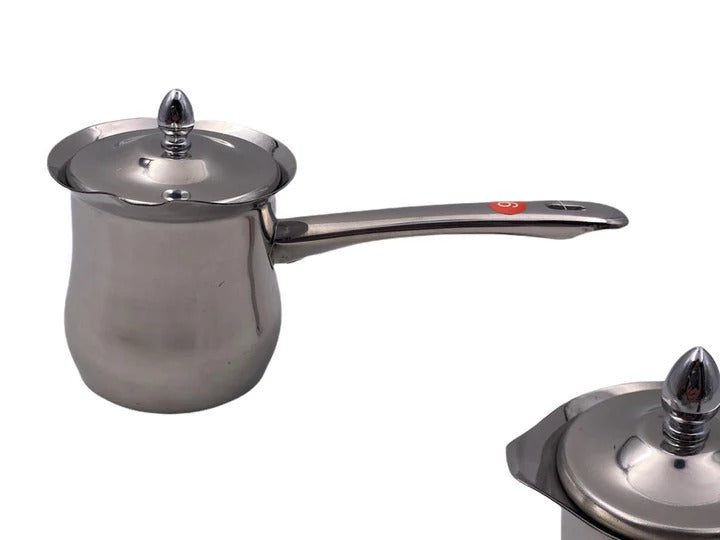 Stainless Steel Turkish Coffee Pot with Handle and Cover
