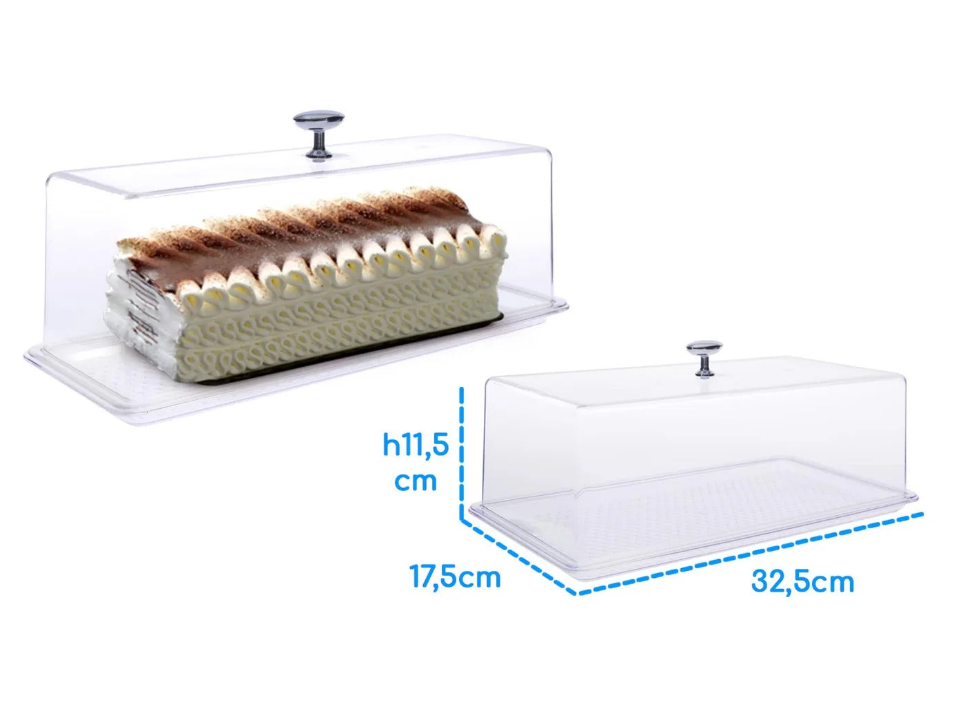 Transparent Polycarbonate Serving Plate with Lid