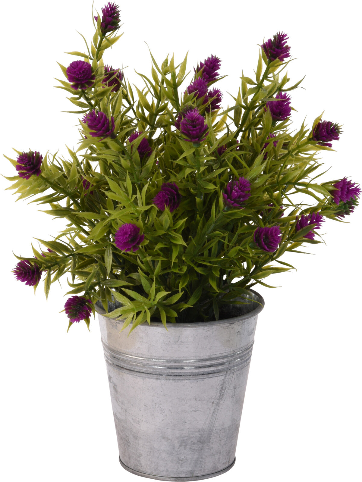 PLANT IN ZINC POT - Artificial Plant 26cm